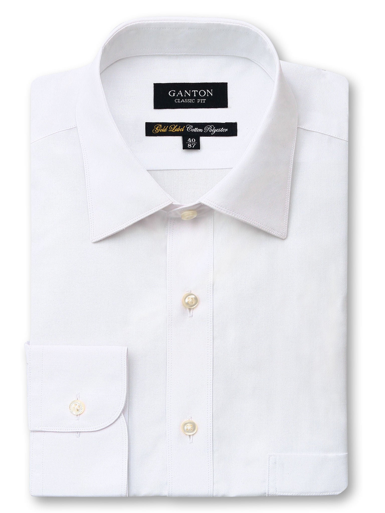 White Gold Label Classic Fit Cotton Polyester Shirt