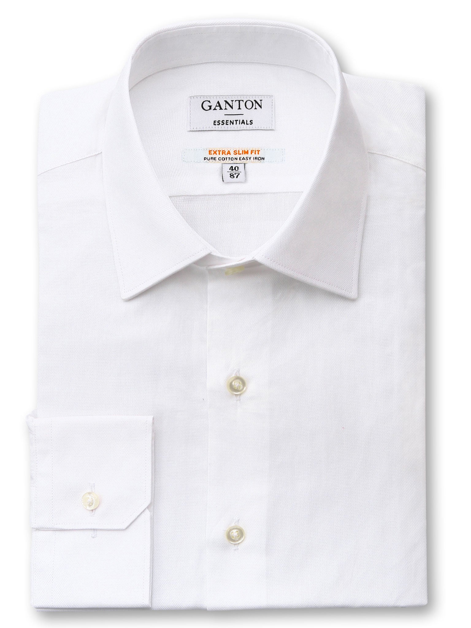 White Slim Fit Edwin Easy Iron Superfine Cotton Essentials Shirt