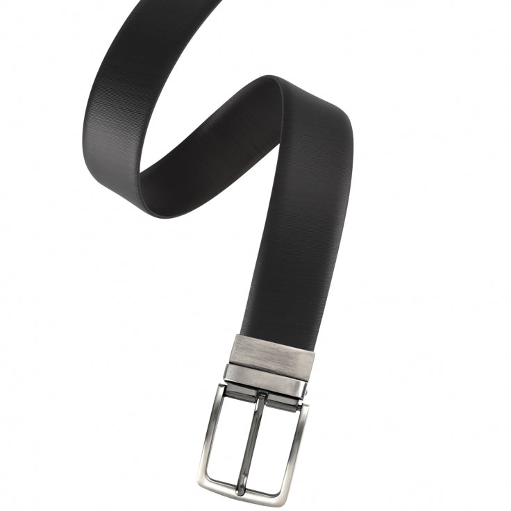 Black/Black textured Reversible belt