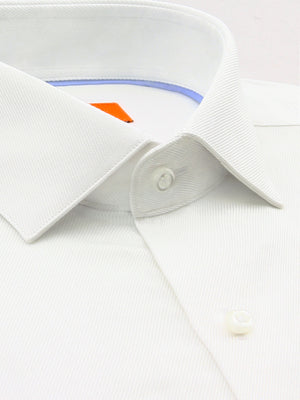 White Textured Slim Fit Darren Luxury 2 Pl,y Cotton Shirt