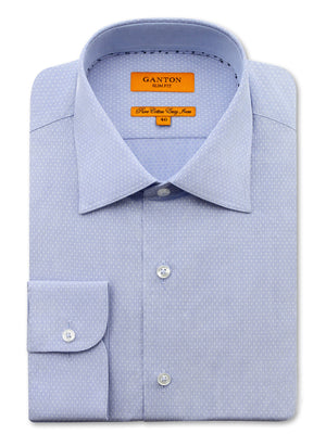Slim Cambridge Collar with Button Cuff and Trim Detail
