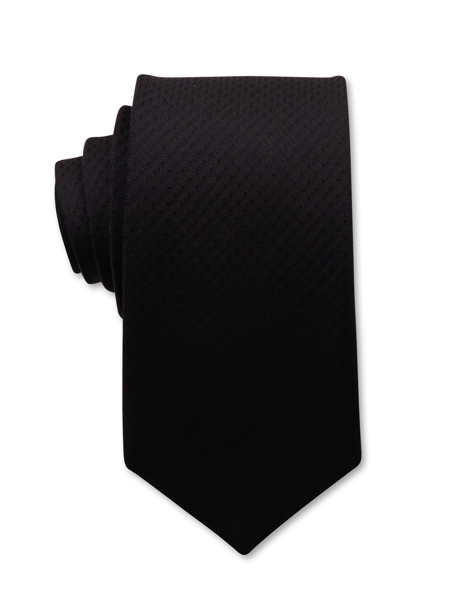 Black Textured 7cm Dean Luxury Silk Tie Made in Australia