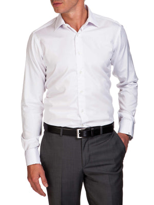 White Plain Tailored Fit Theodore 2 Ply Cotton Shirt