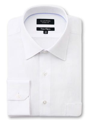 White Textured Classic Fit Jerone Cotton Polyester Shirt